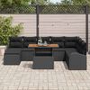 vidaXL Conjunto de sof&aacute; de jard&iacute;n 9 pcs Negro Polirat&aacute;n