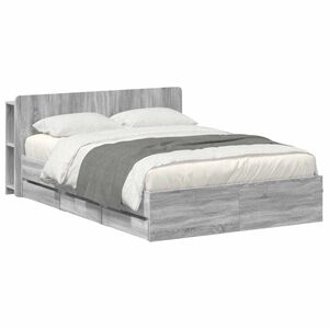 vidaXL Estructura de cama con almacenamiento Sonoma gris 150 x 200 cm
