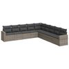 vidaXL Set de muebles de jard&iacute;n 9 pzas y cojines rat&aacute;n sint&eacute;tico gris
