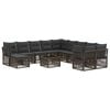 vidaXL Conjunto de sof&aacute;s de jard&iacute;n 12 uds. Gris rat&aacute;n sint&eacute;tico