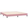 vidaXL Cama box spring con colch&oacute;n y LED terciopelo rosa 180x220 cm