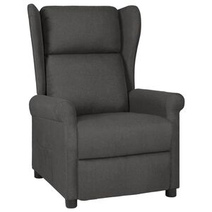 vidaXL Sill&oacute;n reclinable de tela gris oscuro