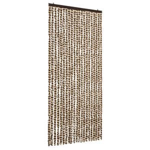 vidaXL Cortina mosquitera beige y marr&oacute;n chenilla 90x220 cm