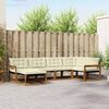 vidaXL Conjunto de sof&aacute;s de exterior con coj&iacute;n 6 pcs Natural y Crema