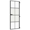 vidaXL Puerta interior delgada negra vidrio y aluminio 76x201,5 cm