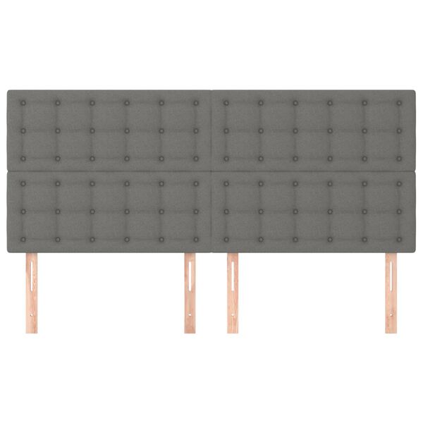 vidaXL Cabecero de cama gris oscuro 180x5x118/128 cm de tela