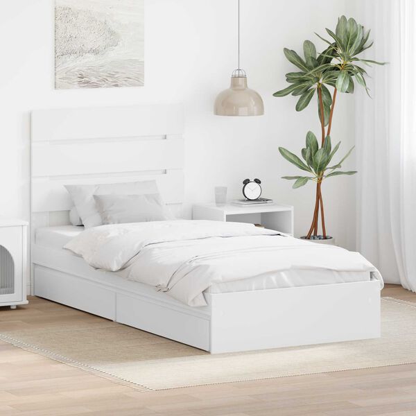 vidaXL Cama con almacenamiento 90 x 200 cm Madera de ingenier&iacute;a