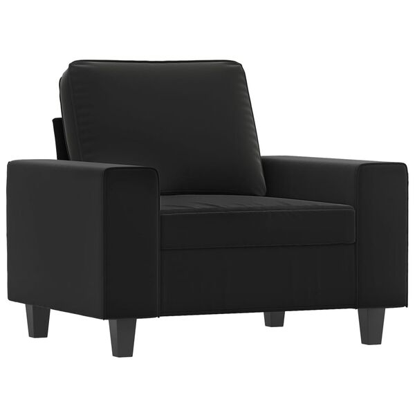vidaXL Sill&oacute;n con taburete tela de microfibra negro 60 cm