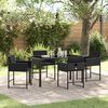 vidaXL Conjunto de Comedor de Jard&iacute;n 5 pcs Negro rat&aacute;n sint&eacute;tico