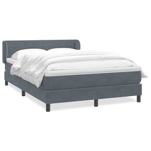vidaXL Cama box spring con colch&oacute;n terciopelo gris oscuro 140x220 cm