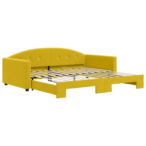 vidaXL Sof&aacute; cama nido terciopelo amarillo 100x200 cm