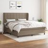 vidaXL Cama box spring con colch&oacute;n tela gris taupe 180x200 cm