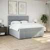vidaXL Cama box spring con colch&oacute;n tela gris claro 180x200 cm