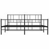 vidaXL Estructura cama sin colch&oacute;n con estribo metal negro 183x213 cm