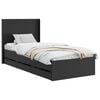 vidaXL Estructura de cama con almacenamiento y cabecero Negro