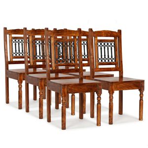 vidaXL Sillas de comedor 6 unidades madera maciza cl&aacute;sica