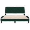 vidaXL Estructura de cama con LED sin colch&oacute;n terciopelo verde oscuro 120x200 cm