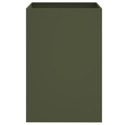 vidaXL Jardinera de acero laminado en frío verde oliva 52x48x75 cm