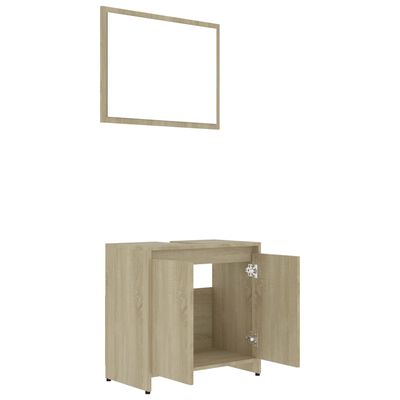 vidaXL Conjunto de muebles de baño contrachapada color roble Sonoma