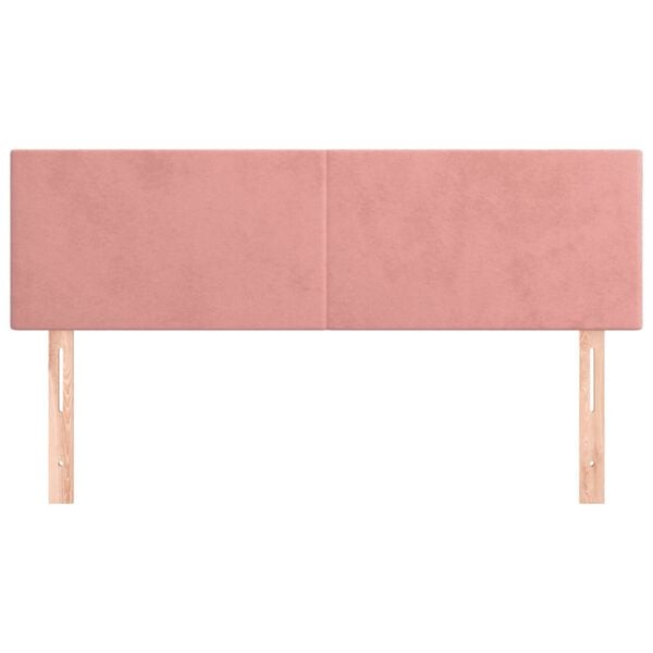 vidaXL Cabeceros terciopelo rosa 144x5x78/88 cm
