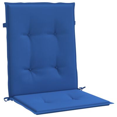 vidaXL Cojín silla jardín respaldo bajo 4 uds tela Oxford azul