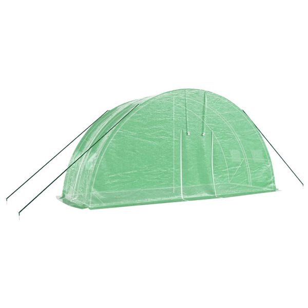 vidaXL Invernadero con estructura de acero verde 12 m² 6x2x2,85 m