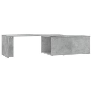 vidaXL Mesa de centro madera contrachapada gris hormigón 150x50x35 cm