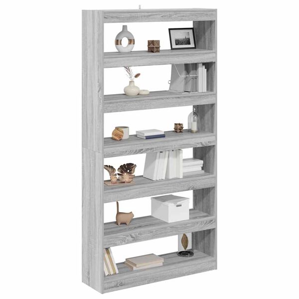 vidaXL Librer&iacute;a Gris Sonoma 100 x 30 x 198 cm Madera de ingenier&iacute;a