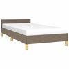 vidaXL Estructura de cama con cabecero sin colch&oacute;n tela taupe 90x200cm