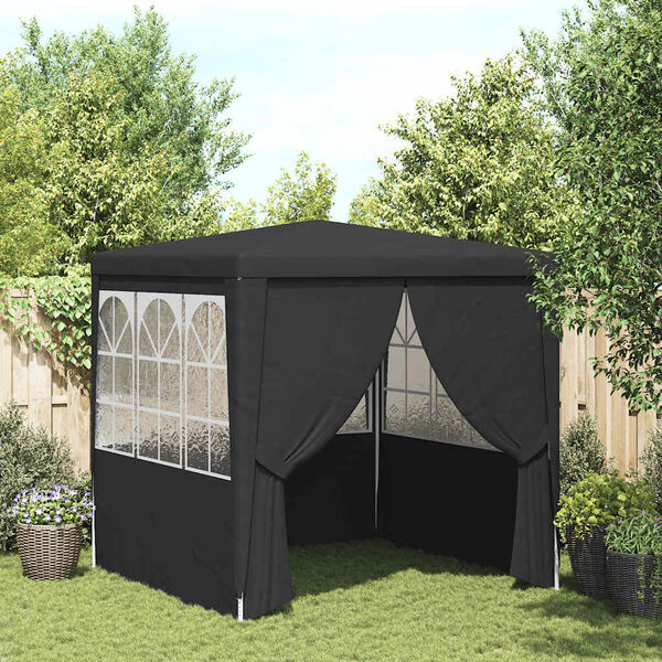 vidaXL Carpa profesional fiestas con paredes gris 90 g/m² 2,5x2,5 m