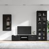 vidaXL Conjunto de mueble de TV FLORIN Negro Madera de ingenier&iacute;a