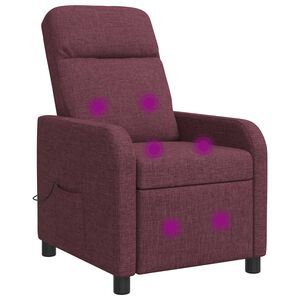 vidaXL Silla de masajes reclinable Morado Tela
