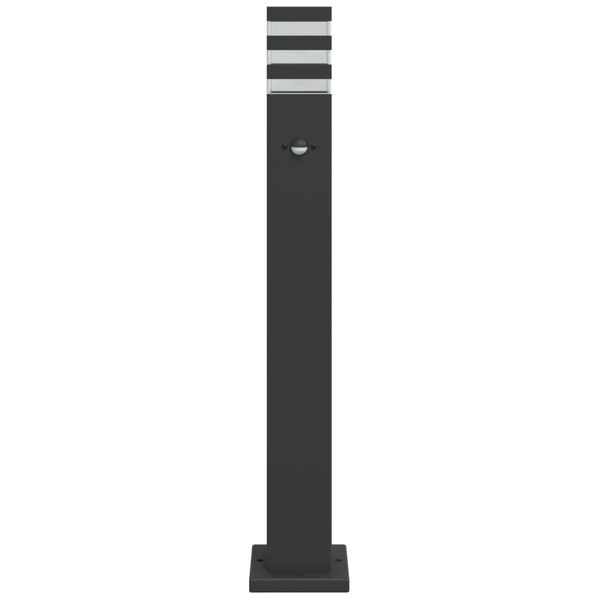 vidaXL L&aacute;mparas suelo exterior con sensor 3 uds aluminio negro 80 cm