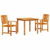 vidaXL Conjunto de Comedor de Jard&iacute;n 3 uds. Marr&oacute;n
