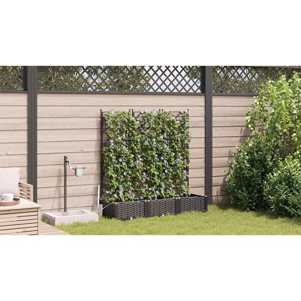 vidaXL Macetero de Jard&iacute;n 3 pcs Negro Acero
