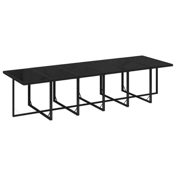 vidaXL Set comedor de jard&iacute;n 13 pzas con cojines rat&aacute;n sint&eacute;tico negro
