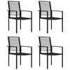 vidaXL Sillas de jard&iacute;n 4 unidades rat&aacute;n de PVC negro