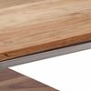vidaXL Mesa consola acero inoxidable plateado y madera maciza acacia
