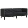 vidaXL Sof&aacute; de sala 3 pcs Negro 194 x 74,5 x 70,5 cm Cuero sint&eacute;tico