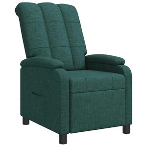 vidaXL Recliner Verde oscuro Tela