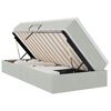 vidaXL Cama con almacenamiento y colch&oacute;n Gris Claro 90 x 200 cm