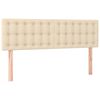 vidaXL Cama box spring colch&oacute;n y luces LED tela crema 140x190 cm