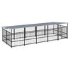 vidaXL Perrera de exterior con tejado acero 9,38 m&sup2;