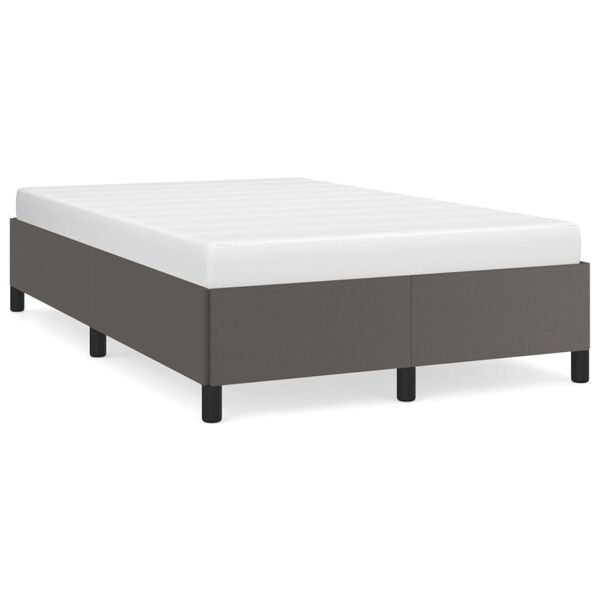 vidaXL Estructura de cama sin colch&oacute;n cuero sint&eacute;tico gris 120x200 cm