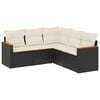 vidaXL Patio Sofa Set 5 plaza Black and Cream