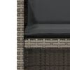 vidaXL Sillas y mesita de jardín con cojines 3 piezas ratán PE gris
