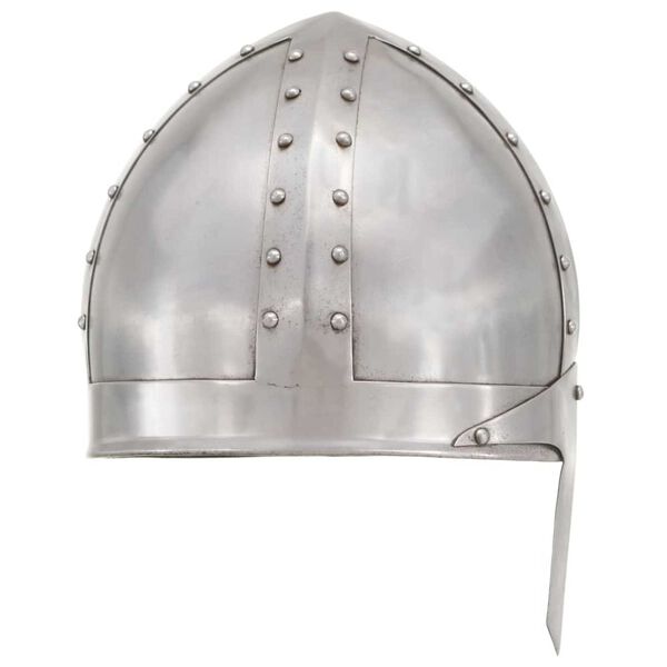 vidaXL R&eacute;plica de casco de caballero medieval antiguo LARP acero plata