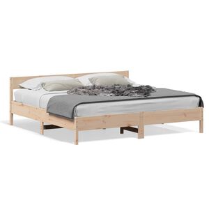 vidaXL Estructura de cama sin colch&oacute;n madera maciza de pino 180x200 cm