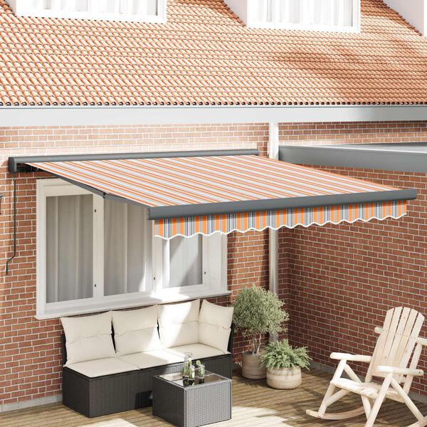 vidaXL Toldo Retr&aacute;ctil Multicolor 350 x 250 cm Tela y Metal
