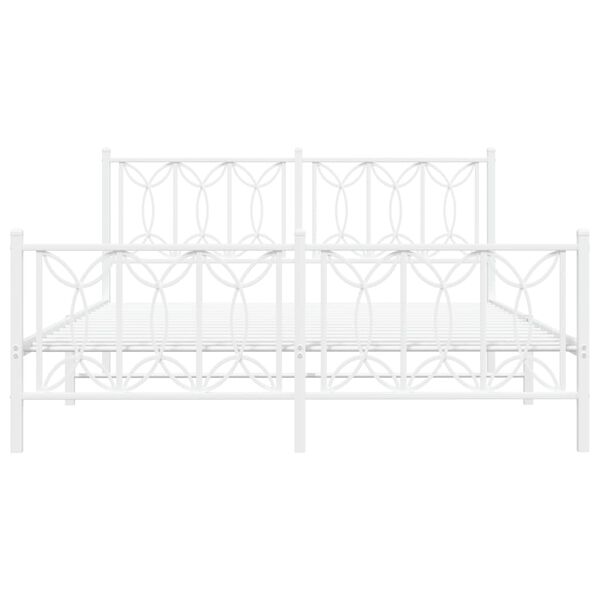 vidaXL Estructura cama sin colchón con estribo metal blanco 150x200 cm